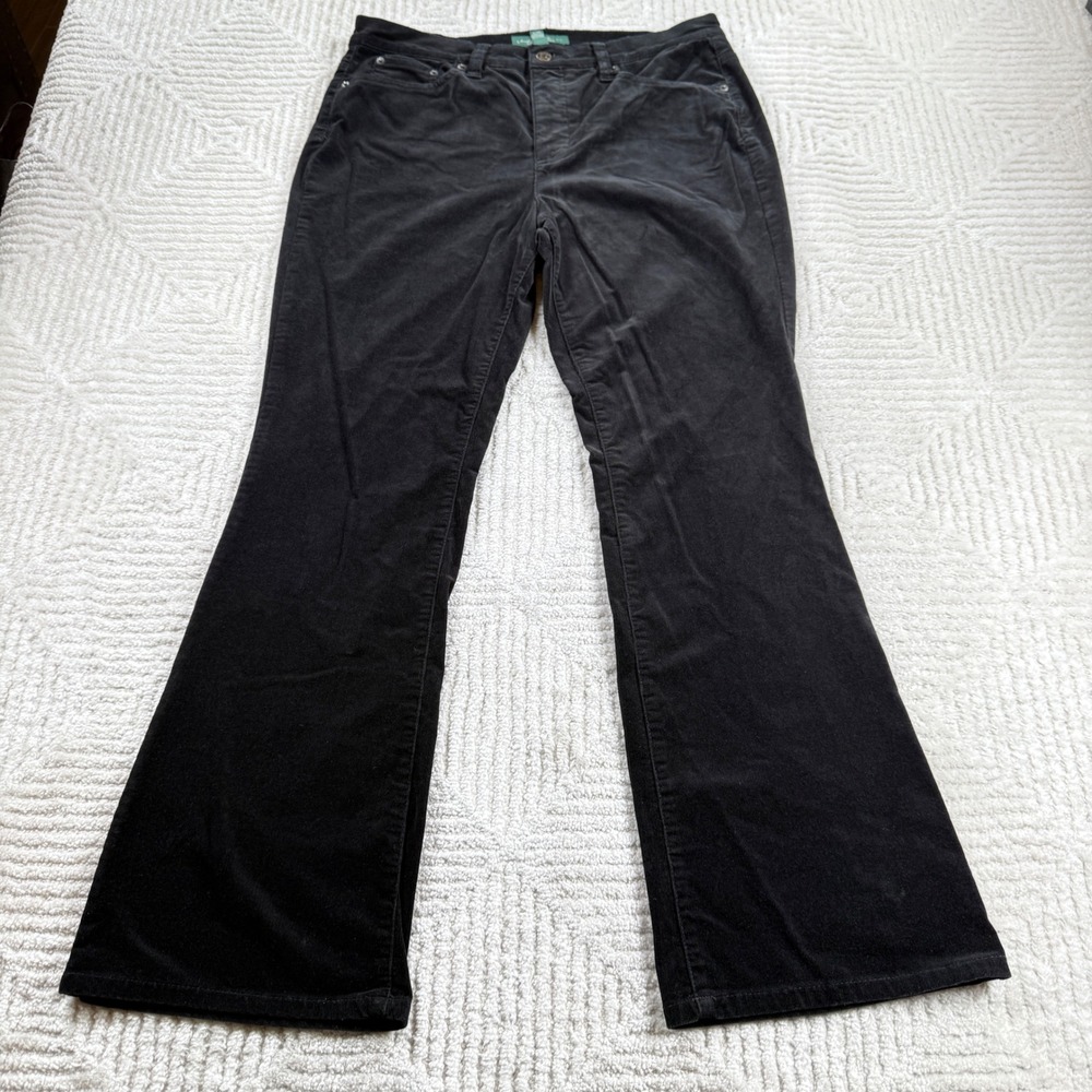 Lauren Jeans Co Ralph Lauren Corduroy Pants Women 10 Black Flare Bootcut VTG
Y2K